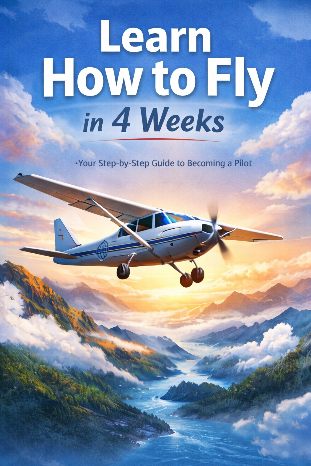 Book cover of Learn How to Fly in 4 Weeks, a digital flying guide